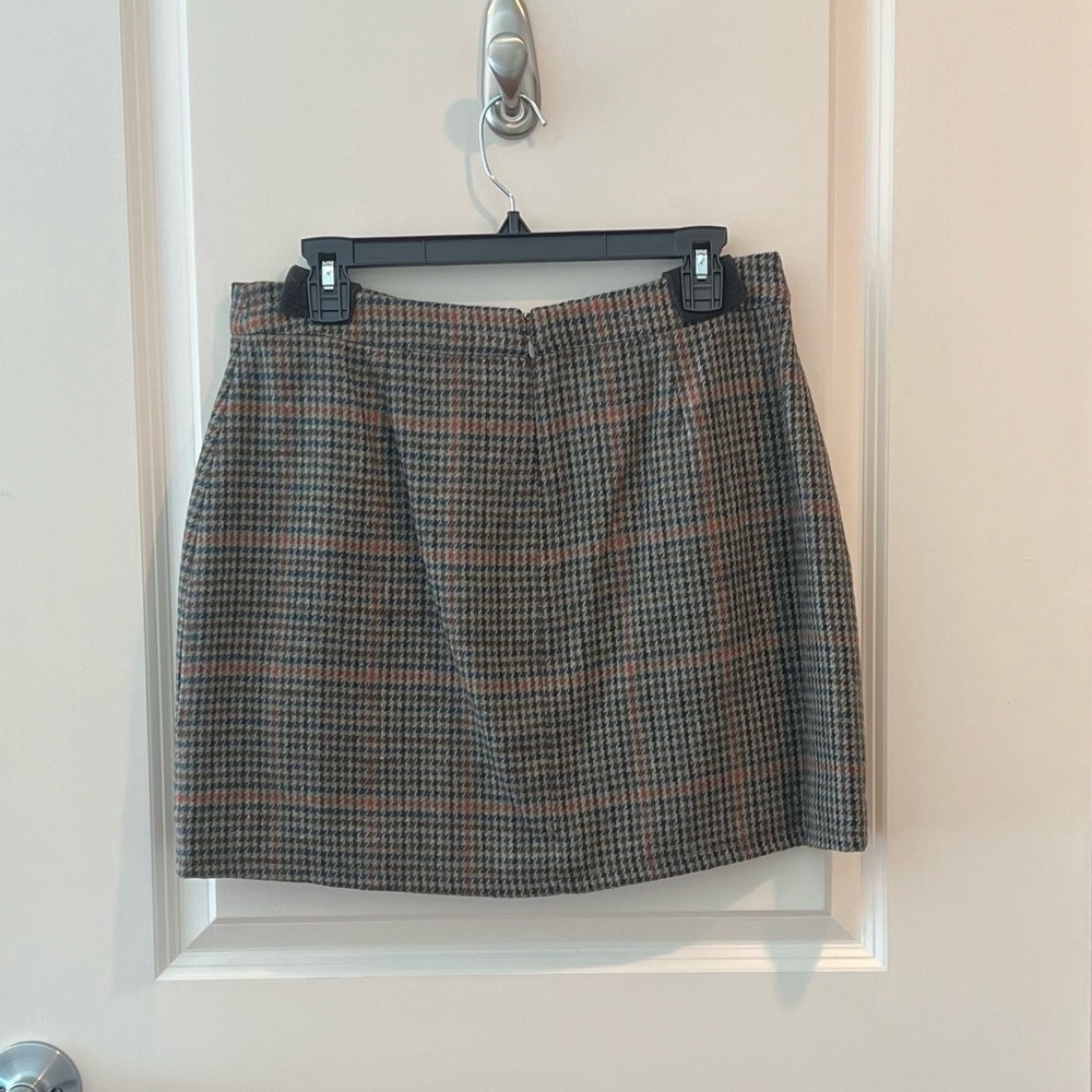 L'AGENCE Zander Button Mini Skirt in Tan And Teal NWT - Picture 9 of 16